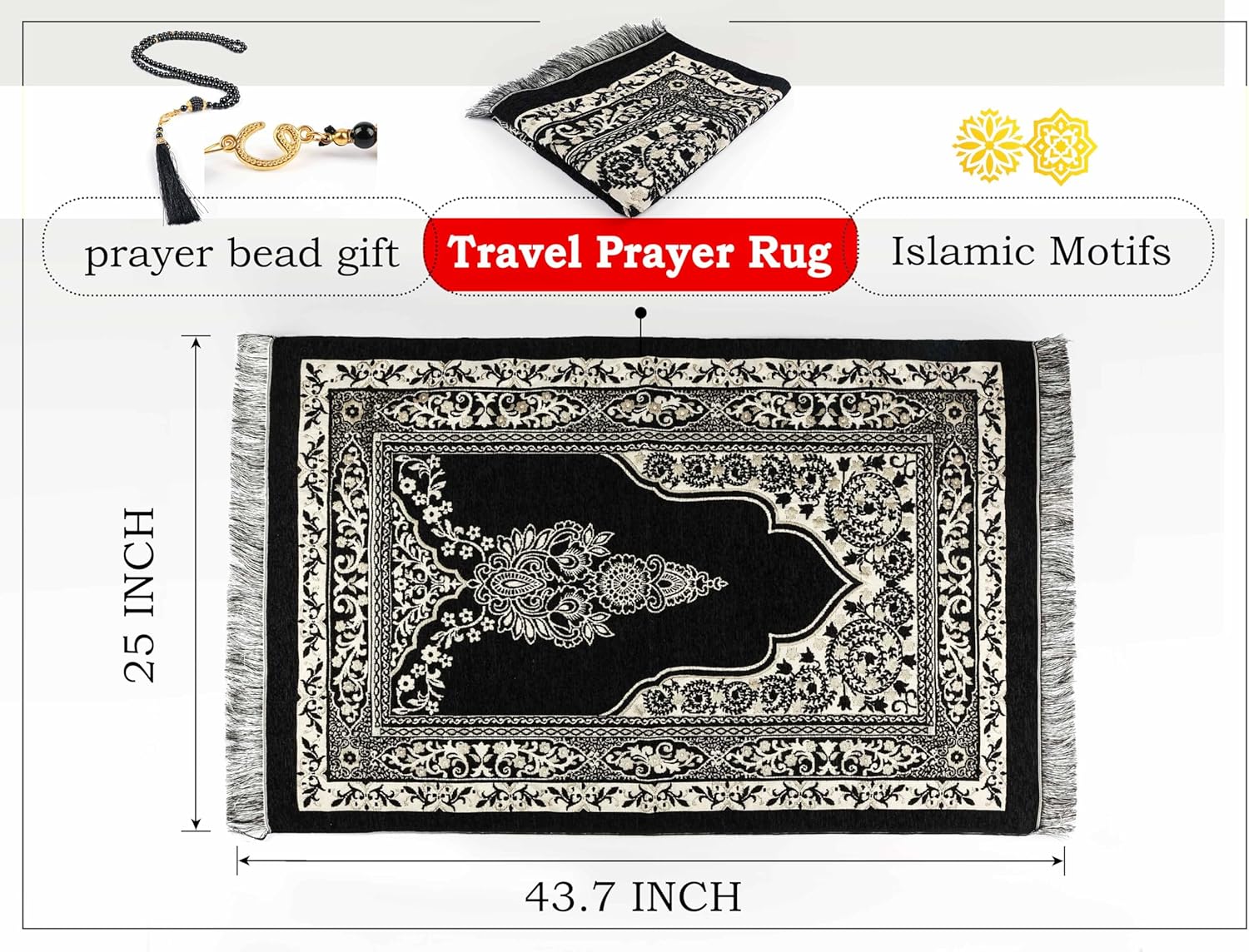 Muslim Prayer Rug - Islamic Prayer mat - Prayer matt Islam - Islamic Gifts - - Ramadan Decorations for Home 2026 - Praying mat - Muslim Gifts - Islam Men - Islamic Prayer Rugs - سجادة صلاة